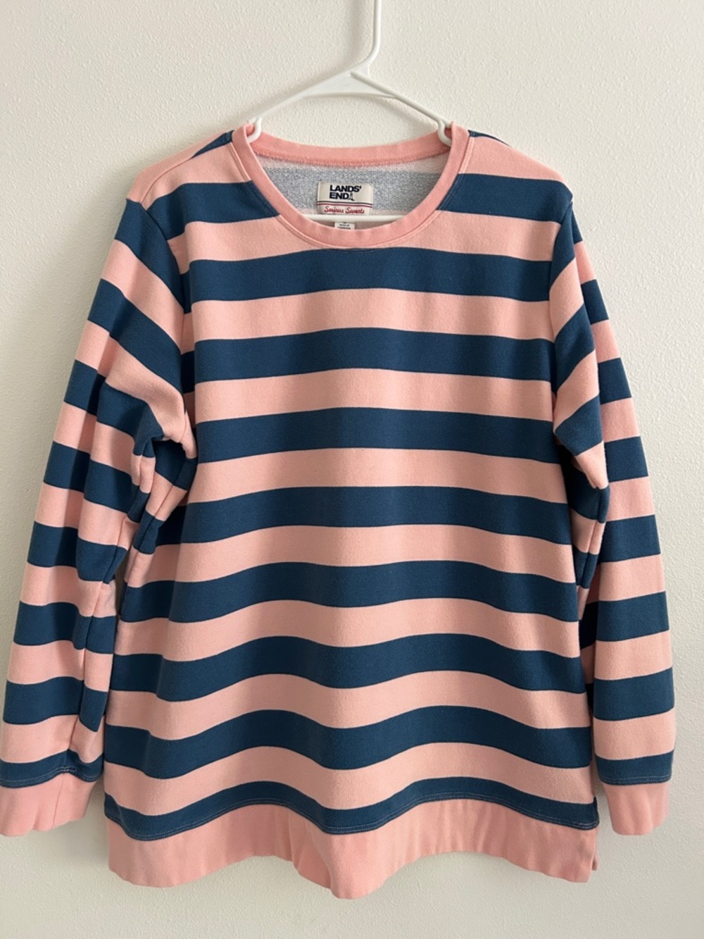 Land’s End Women's Serious Sweats Crewneck Long Sleeve Sweatshirt Tunic XL 18